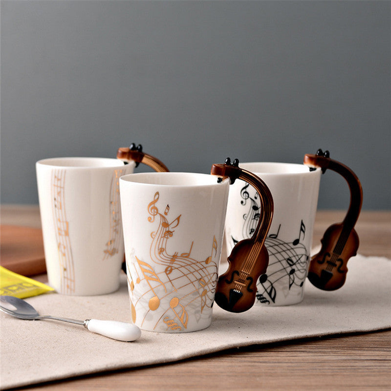 Violin Ceramic Cup - thehappywallet