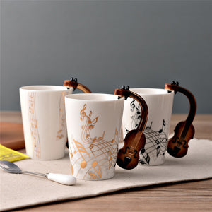 Violin Ceramic Cup - thehappywallet