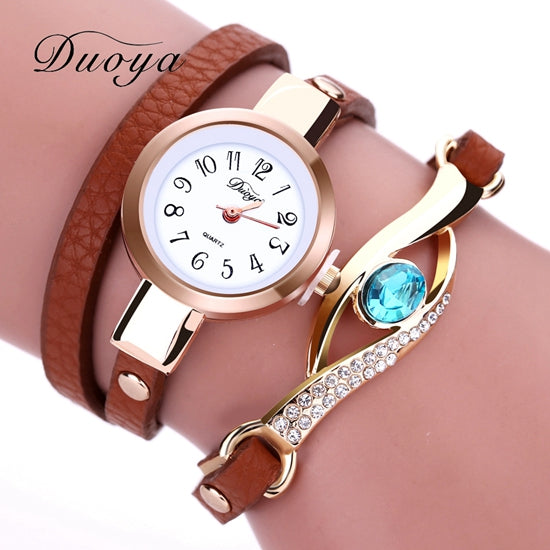 Luxury Gold Eye Gemstone Dress Watch - thehappywallet