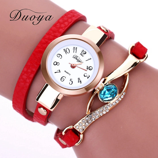 Luxury Gold Eye Gemstone Dress Watch - thehappywallet