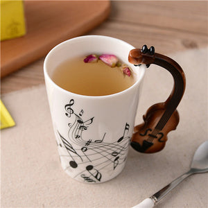 Violin Ceramic Cup - thehappywallet