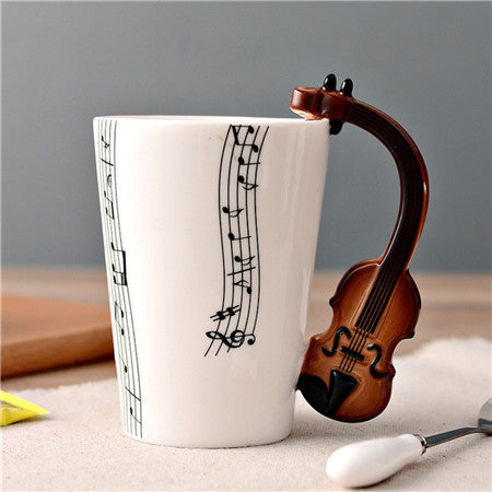 Violin Ceramic Cup - thehappywallet