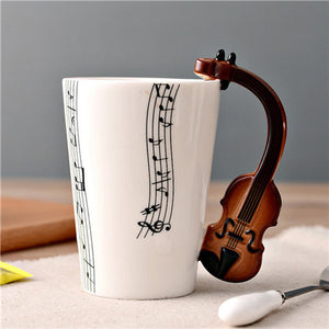 Violin Ceramic Cup - thehappywallet