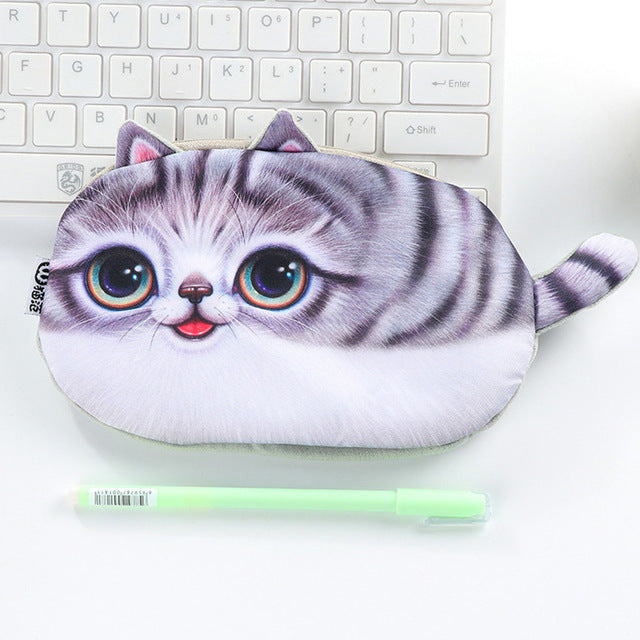 Cute Angry Cat Pencil Pouch - thehappywallet