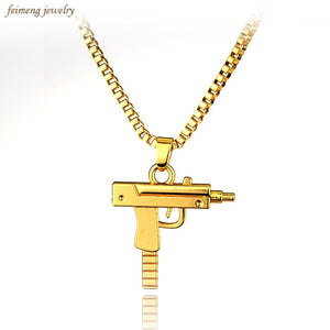 Uzi Golden Pendant Chain - thehappywallet