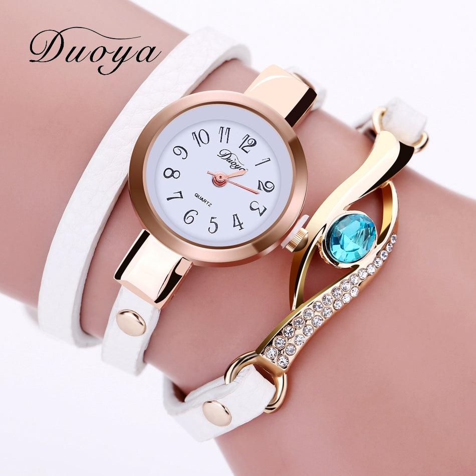 Luxury Gold Eye Gemstone Dress Watch - thehappywallet